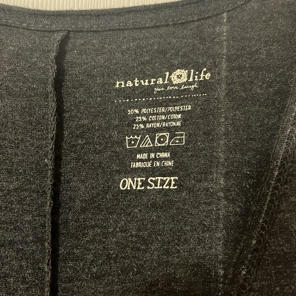 Natural Life Charcoal Gray Oversized Wide Leg Jumpsuit Sz OS - Picture 2 of 9